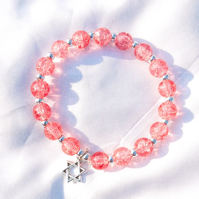 

Six-Pointed Star Crystal Bead Bracelet Cute Cartoon Beautiful Female Hand Chain Bracelets Girl Women Charm Jewelry Gift