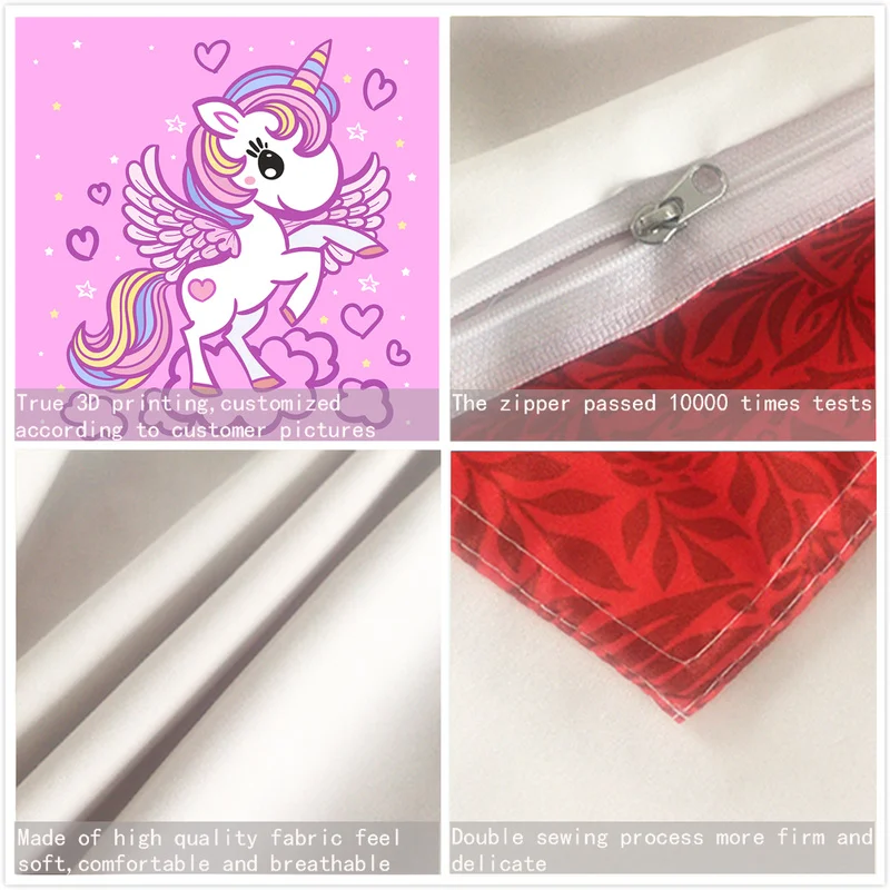 Постельное белье с единорогом 3D пододеяльник Набор детских постельных