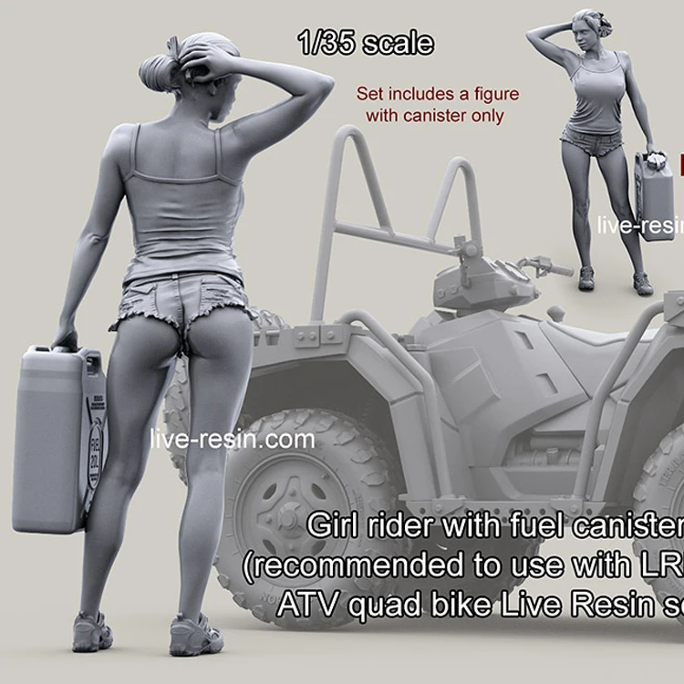 

1/35 Resin Soldier Model Locomotive Girl Carrying Fuel Tank 463