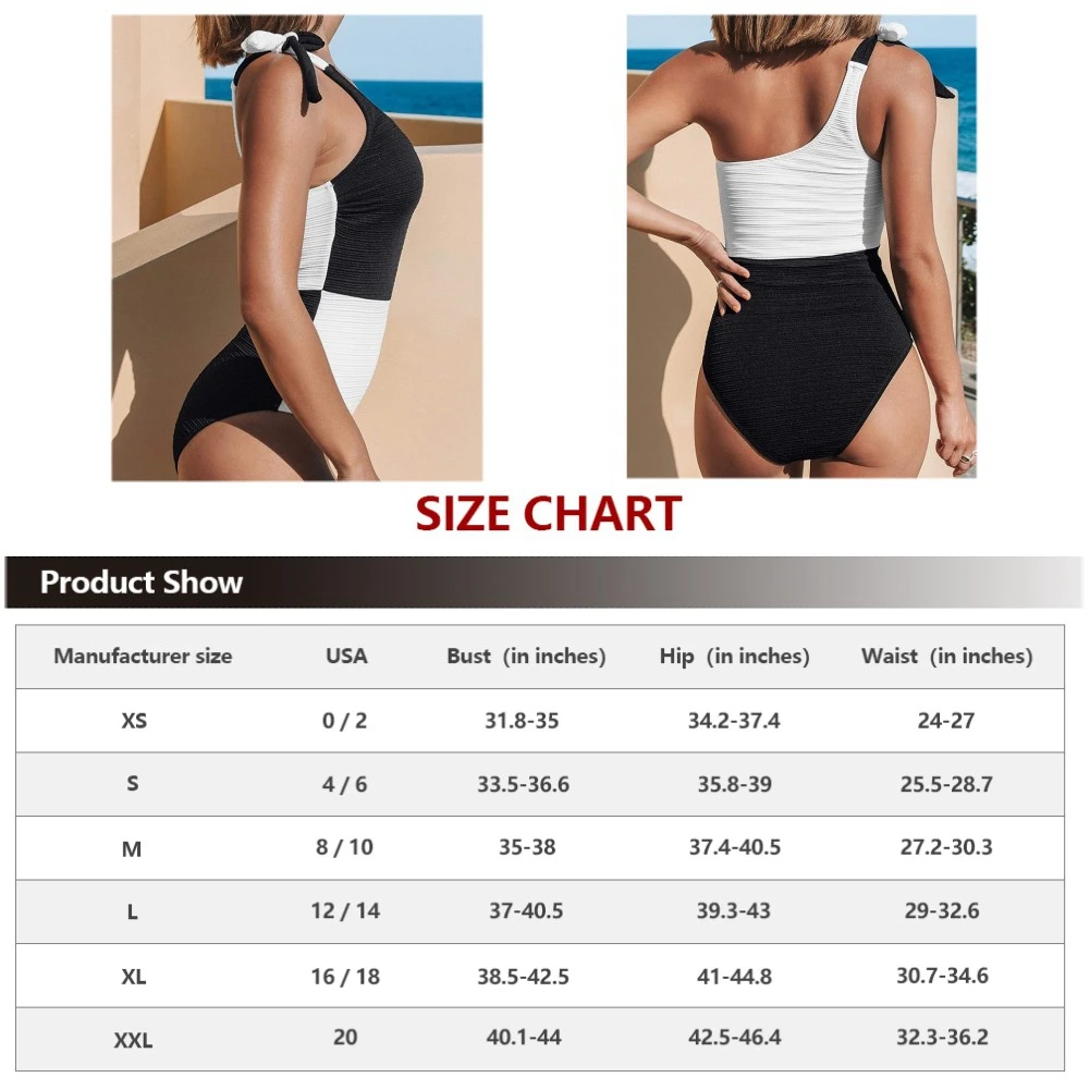 

Women's One Piece Swimsuit One Shoulder Color Block Beach Summer Swimwear