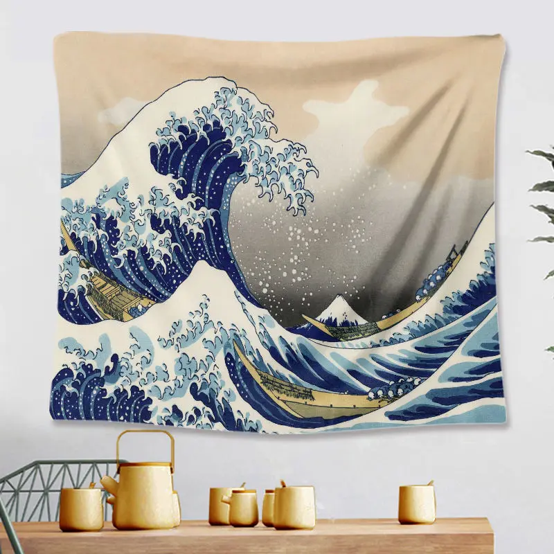 Тканевый фон с изображением Интернета в стиле Ins японском укиё э настенное