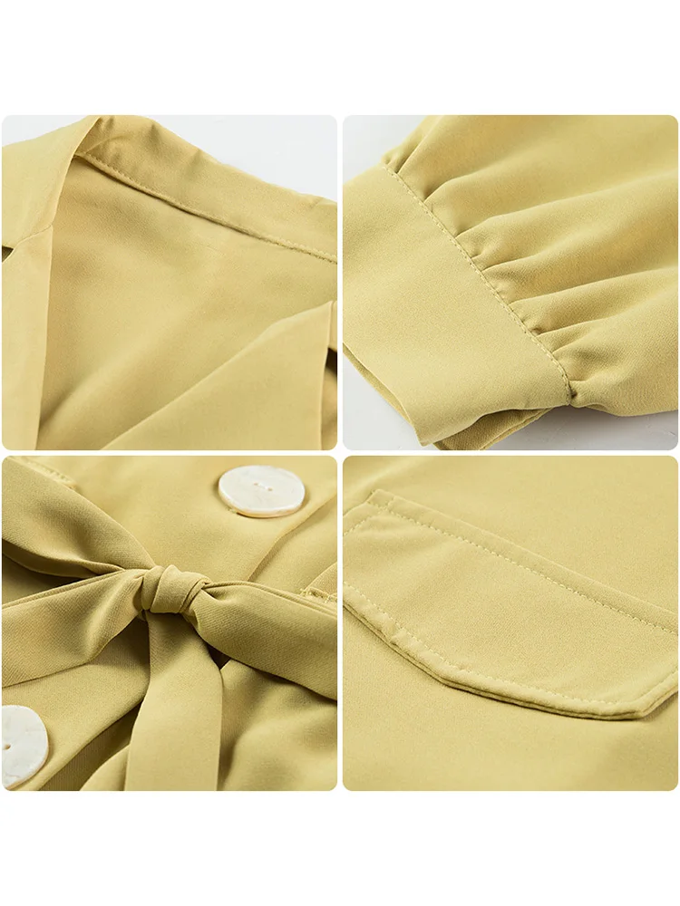 

Spring New Lantern Sleeve Ladies Shirt Lace Waist Waist Thin Top Solid Color Loose Large Size All-match Casual Jacket Fashion