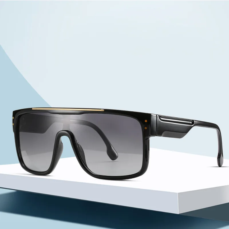 

Square Black Flat Top Oversized Sunglasses Women Luxury Brand Designer Polarized Sun Glasses 2020 Clout Goggles