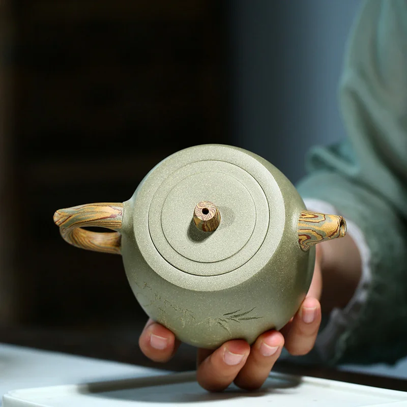 320 мл Бутик Исин Фиолетовый Глиняный чайный горшок сырая руда зеленый грязевой