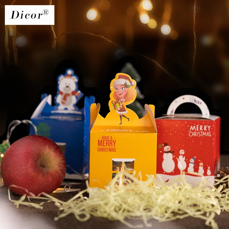 12 шт в форме дома рождественские конфеты подарочные пакеты Рождественская елка
