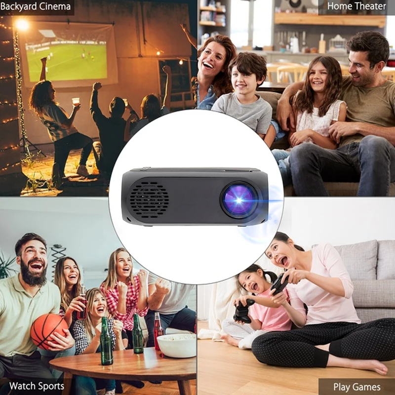 Мини-проектор BUIANUWOD 320x240 пикселей светодиодный умный USB AV поддержка 1080P Full HD