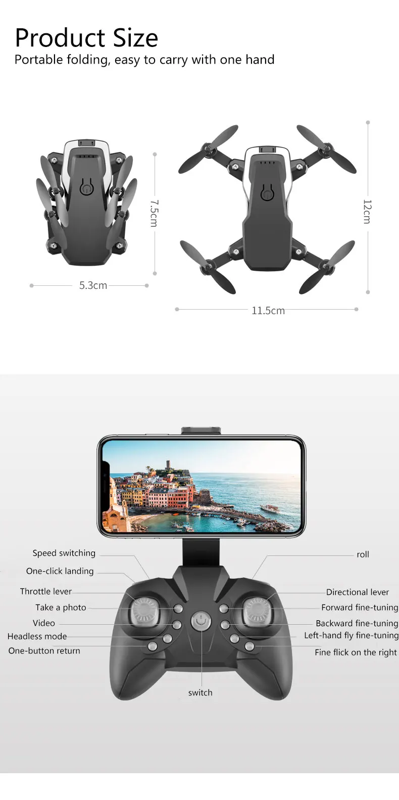 Мини-Дрон с 4K камерой HD складные дроны один ключ возврат FPV Квадрокоптер Следуйте за мной RC вертолет Квадрокоптер детские игрушки
