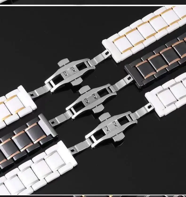 

Ceramic Metal strap Compatible with Samsung watch 3/Active 2/Huawei GT2/Amazfit GTR Bracelet wristband for watch 22mm 20mm band