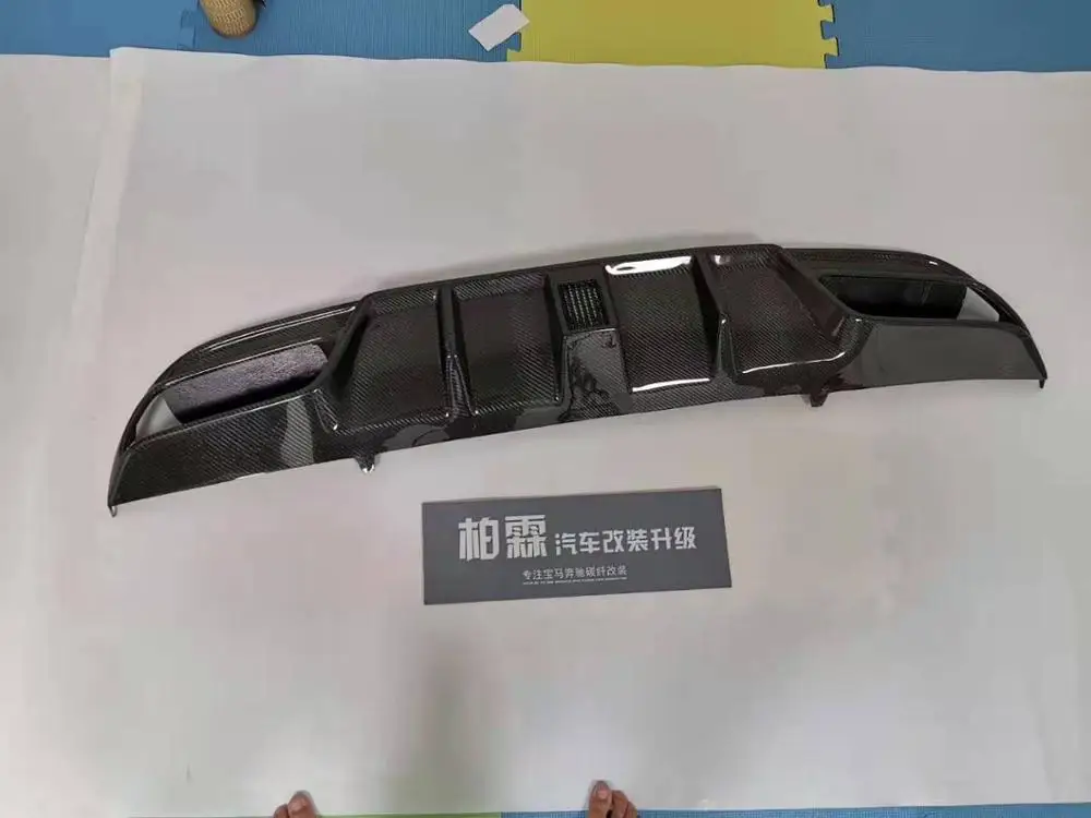 Карбоновый задний бампер для губ автомобильный диффузор с лампой Mercedes-benz c-class W205