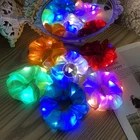 Головной убор для Хэллоуина, светящаяся лента для волос со светодиодами, атласные резинки, эластичная резинка для волос, светящиеся аксессуары для волос, товары для Рождества