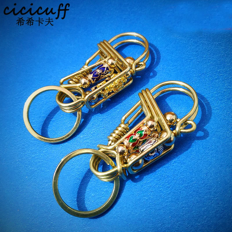 Латунное кольцо для ключей с головой Будды персонализированный панк брелок