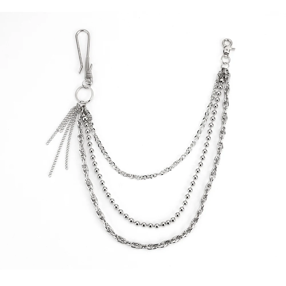 Модные мужские ювелирные изделия жан кошелек цепь 3 слоя талии панк крюк