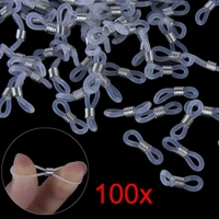 100pcs plastic silicone glasses chain connection glasses chain antiskid rubber ring strap extension spring diy eyeglasses rope