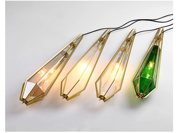 1 pc Glass Diamond pendant Light for Home Restaurant Bar lighting Green lamp wedding Mini E14 Led children lamp|Подвесные