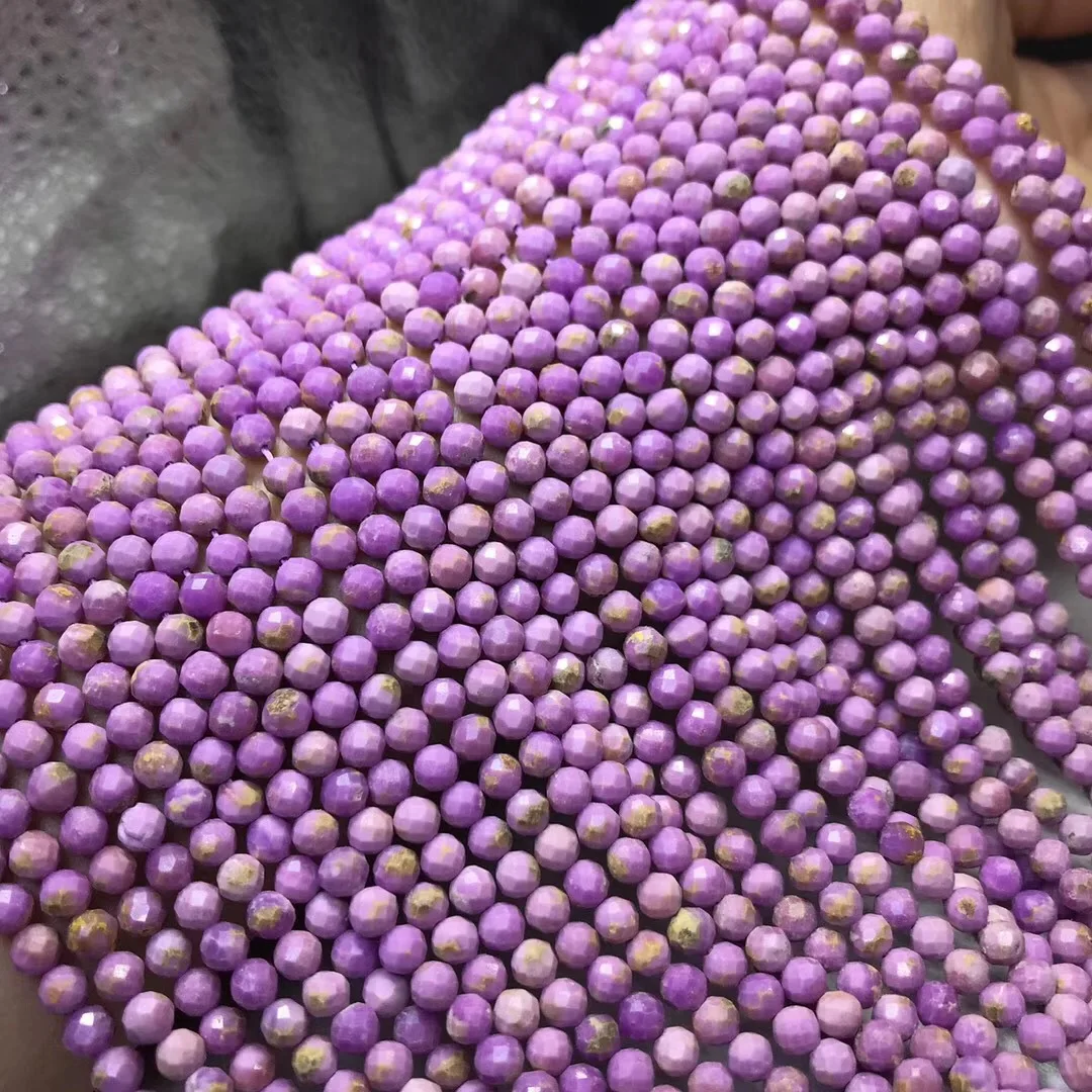 

Natural stone Ziyun faceted loose beads 2-4.5mm semi-finished mica small code beads Jewelry making necklace DIY bracelet 39cm