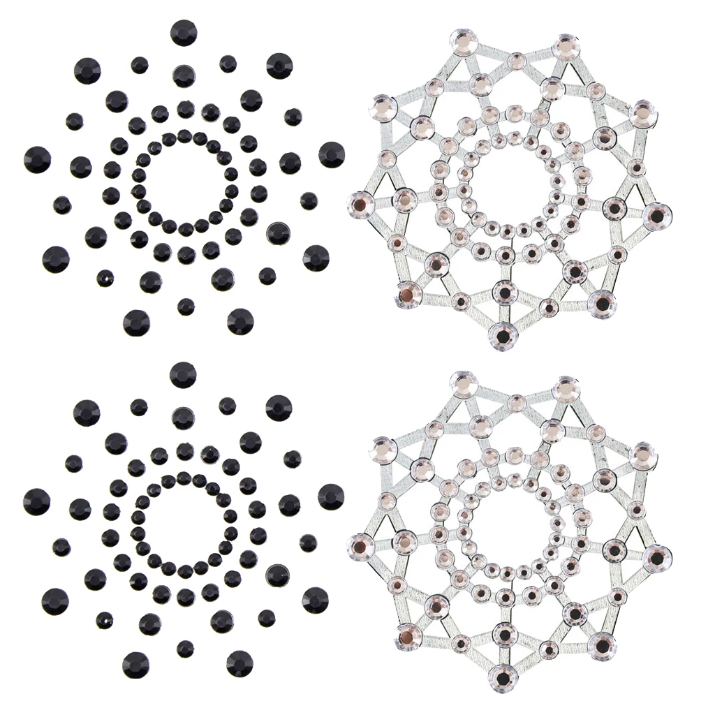 2 пары забавных сексуальных кристаллов стразы наклейки на груди для сосков