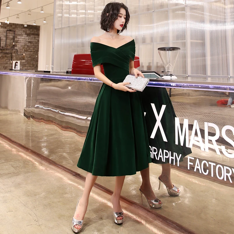 Sexy Short Cocktail Dresses Bridal Banquet Green Verlour Party Formal Dress Lace Up Homecoming Robe De Soiree | Свадьбы и торжества
