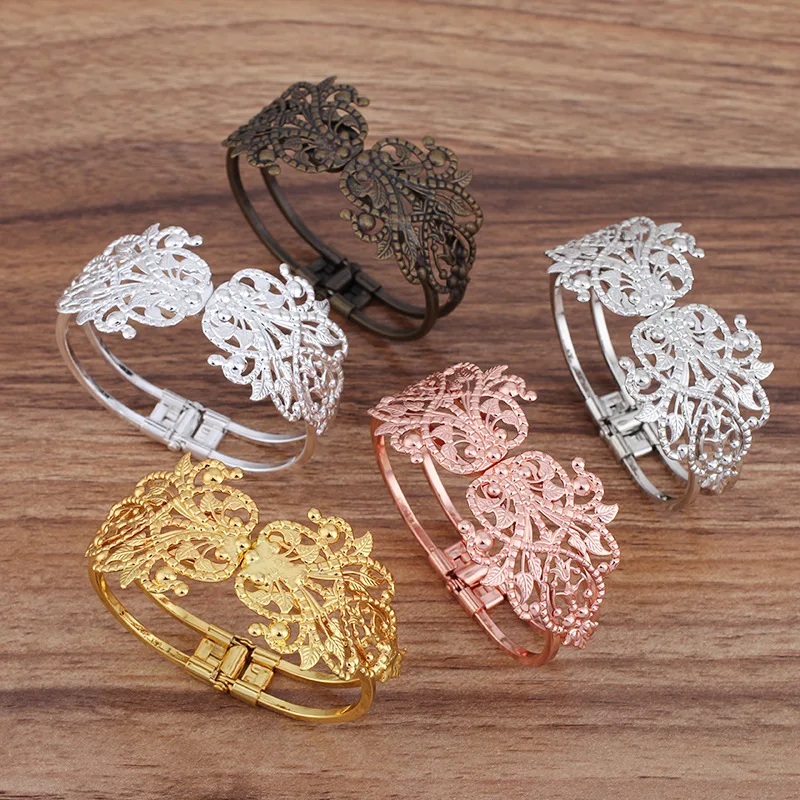 Blank Bangle Settings with Filigree Flower Bezels cuff Open Spring Bracelet Bangle DIY Jewelry Findings Multi-color Plated
Blank Bangle Settings with Filigree Flower Bezels cuff Open Spring Bracelet Bangle DIY Jewelry Findings Multi-color Plated