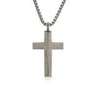 bofee cross chain long necklace pendant stainless steel sliver charm chocker personalized fashion jewelry gift for women men