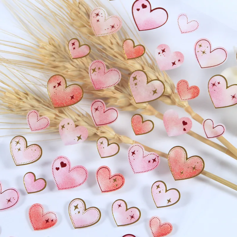 

1pcs/lot Kawaii Stationery Stickers Pink love Bronzing Diary Planner Decorative Mobile Stickers Scrapbooking DIY Craft Stickers