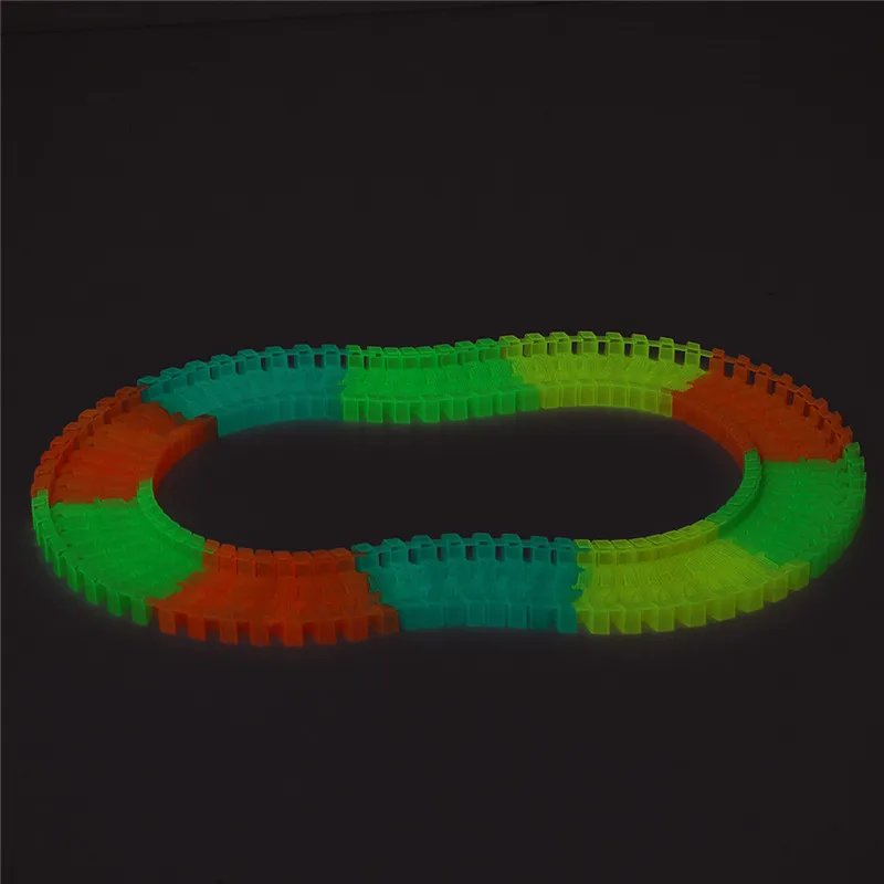 Светящаяся гоночная дорожка изгиб Гибкая вспышка в темноте сборка автомобиля