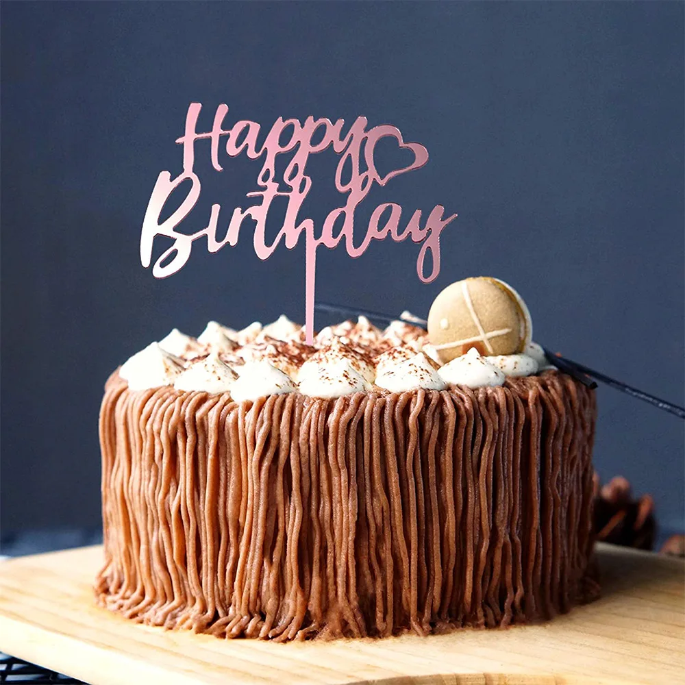 6 шт./Лот золотые акриловые топперы для торта на день рождения детские украшения