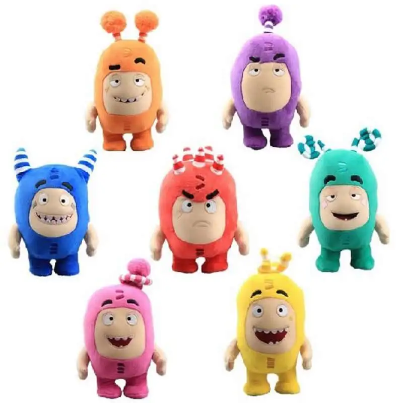 

7pcs/Lot Cartoon Oddbods Anime Plush Toy Treasure of Soldiers Monster Soft Stuffed Toy Fuse Bubbles Zeke Jeff Doll for Kids Gift