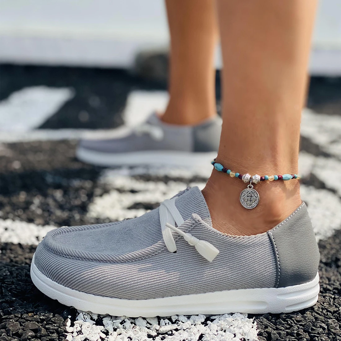 

2021 Ladies Classic Solid Footwear Woman Loafers Women Flats Women's Lace Up Casual Shoes Female Spring New Flat