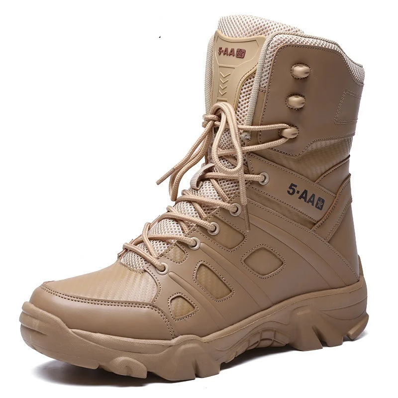 Military Tactical Mens Boots Special Force Leather Waterproof Desert Combat Ankle Boot Army Work Men's Shoes Plus Size 39-47