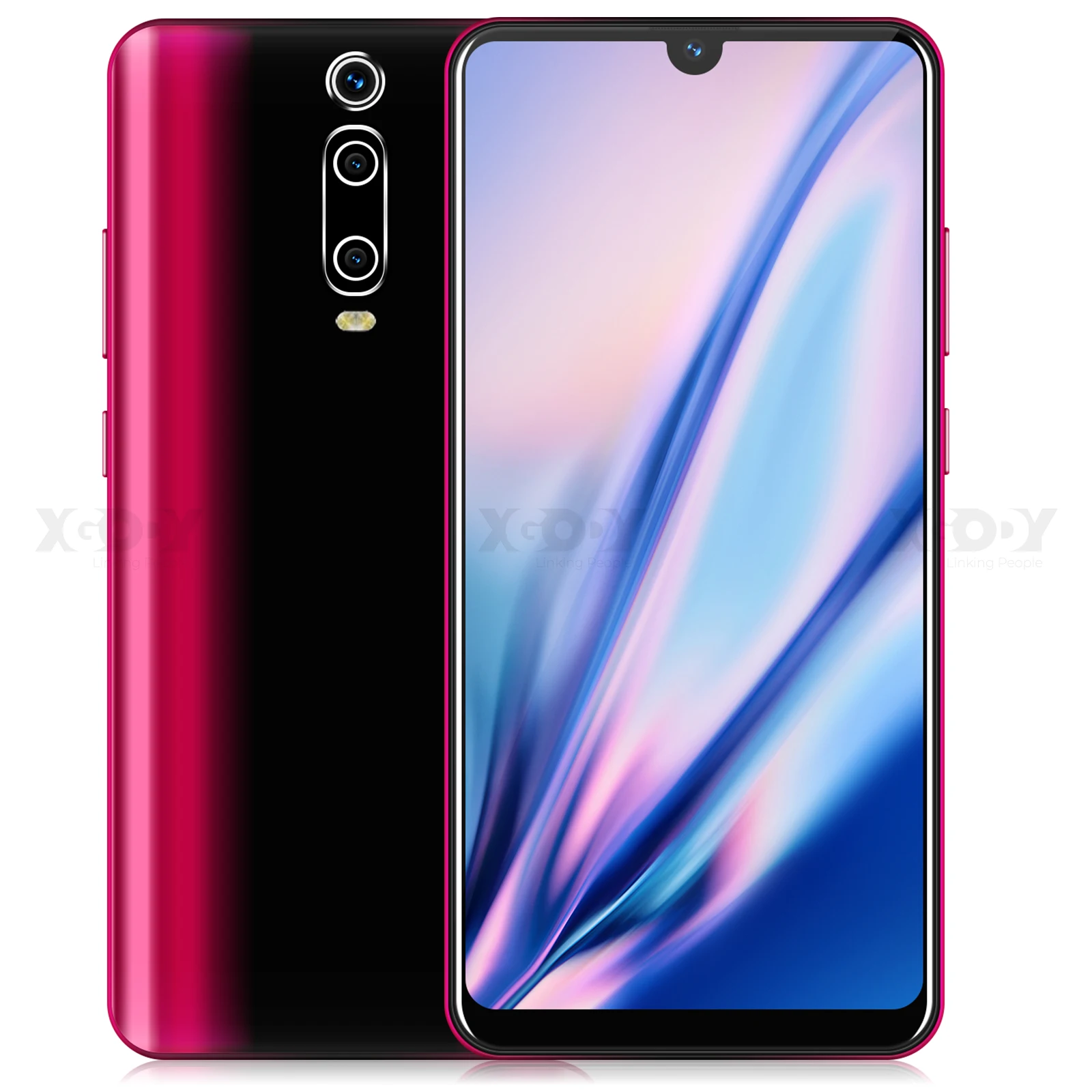 Gradient Red XGODY 3g мобильный телефон 9T 1GB 4GB 6,26 ''QHD экран MTK6580 четырехъядерный Android 9,0 капля полный экран 2800mAh смартфон - Цвет: Gradient Red