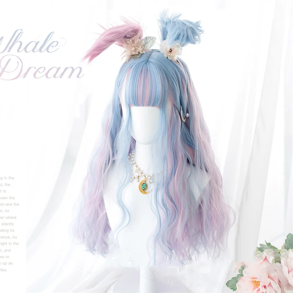 

ASNew wigs for 2021 Long Straight Hair Synthetic Wigs for Women for Daily Anime Cosplay Party Festival WigsHigh temperature hair