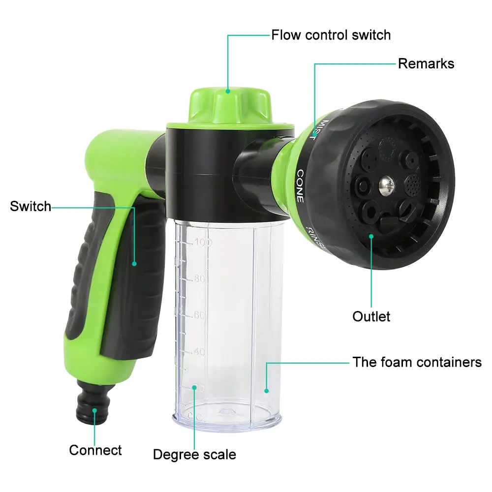 Высокое качество пены автомобиля распылитель для омывателя садовый шланг сопло