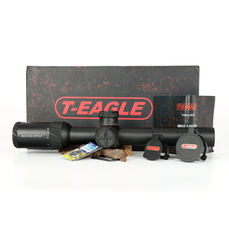 TEAGLE ED 1-8x24 IR Lange Eye Relief охотничий прицел тактический оптический прицел Verlichte Red Rifle Scope fit 30-06 308 AR1