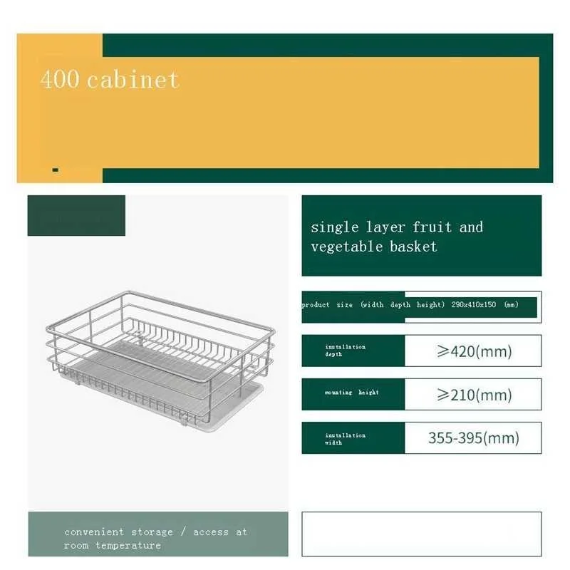 

Mutfak De Despensa Drawer for Almacenaje Armario Platos Stainless Steel Cozinha Organizer Cocina Kitchen Cabinet Basket