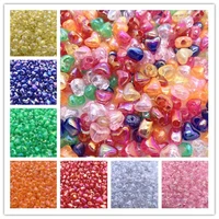 new 30pcslot 10x6mm big hole heart shaped acrylic transparent beads spacer loose beads for diy jewelry making accessorie