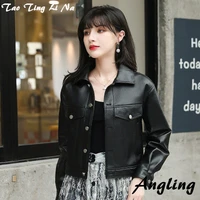 tao ting li na women genuine sheep leather jacket new casual square collar real leather jacket r39