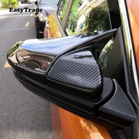 for honda civic 10th gen 2016 2017 2018 2019 2020 horn shape car rear view side mirror cover trim carbon fiber styling sticker