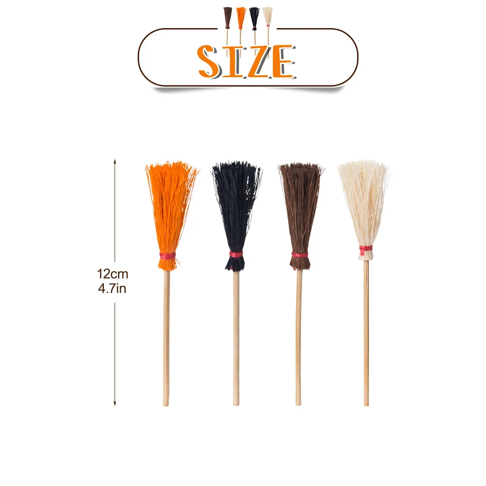 Halloween Party Decoration 12Pcs/set Broom Witch Cupcake Toppers DIY Crafts For Kids Boys Girls Birthday Home Decor | Дом и сад