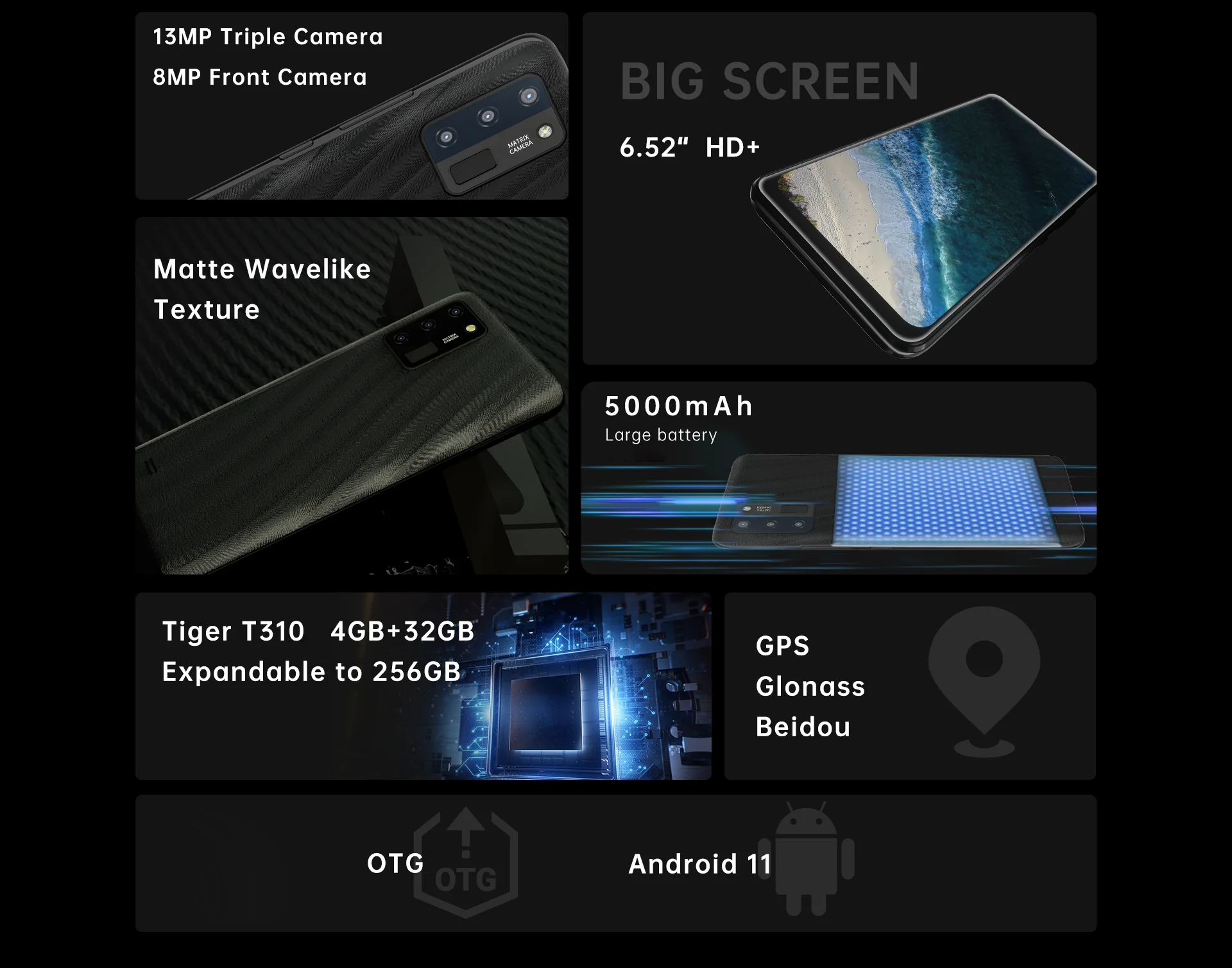 Oukitel C25 Smartphone Android 11 4GB+32GB NFC Mobile Phone 6.517