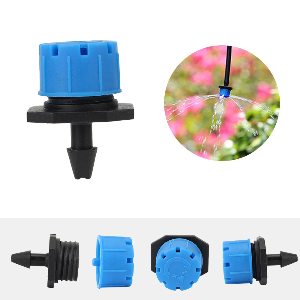 

Adjustable Watering Sprinkler Anti-Clogging Micro Nozzles Irrigation Dripper Emitter For Flower Beds Vegetable 4/7mm 50Pcs