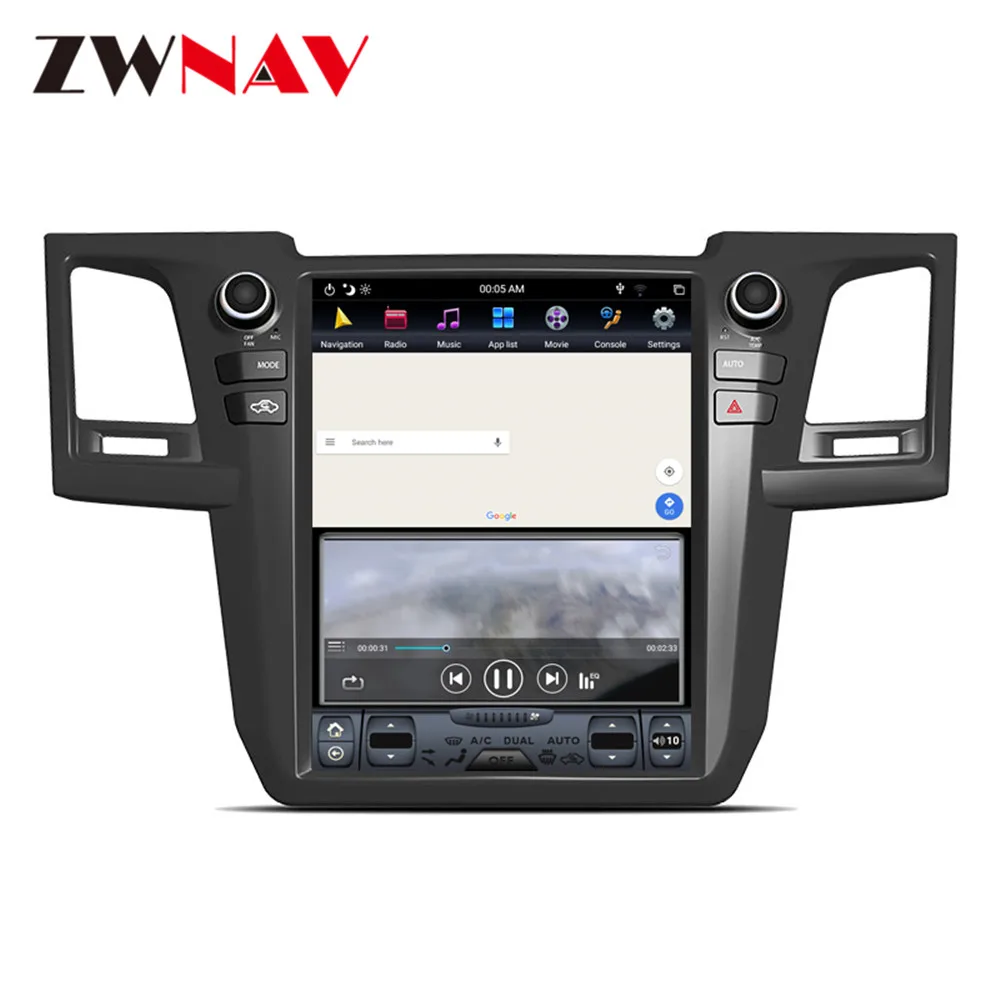Для вертикального стиля Тесла Android 9 0 Автомобильный GPS Toyota Fortuner 2007-2015