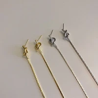 u magical textured long tassel star huggie knotted dangle earrings for women gold silver color metal hollow out earrings jewelry
