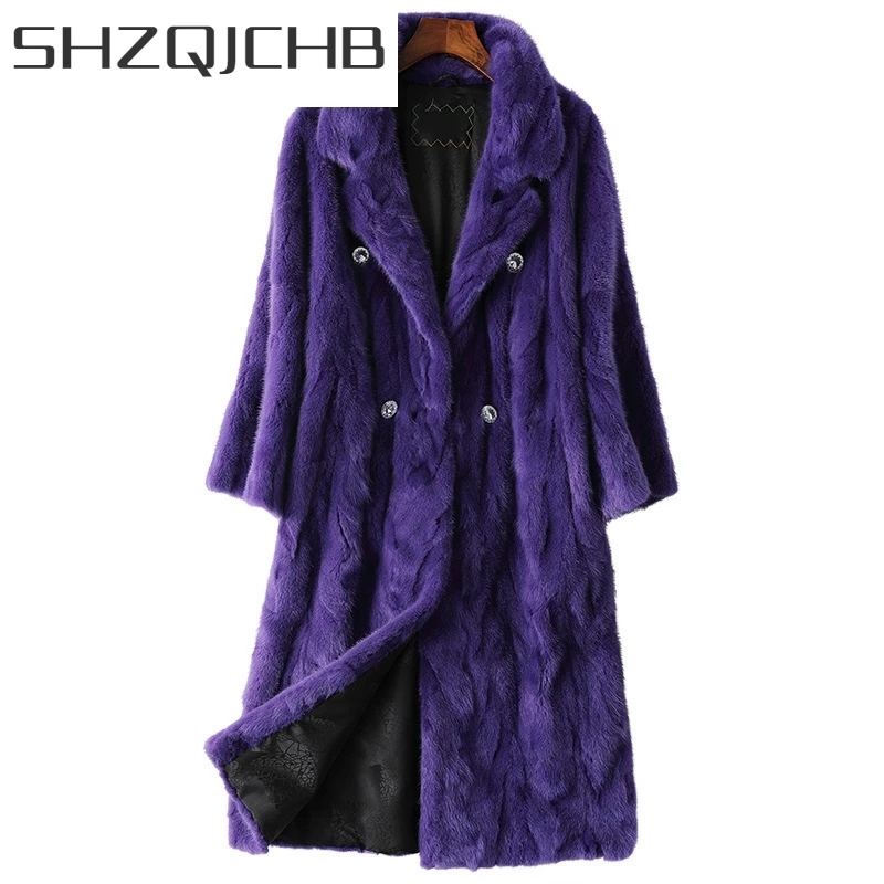 

JCHB 2021 Coat Mink Fur Real Female Jacket Long Autumn Winter Clothes Women Korean Coats Ropa De Mujer HQ11-LHM7920C Pph1782
