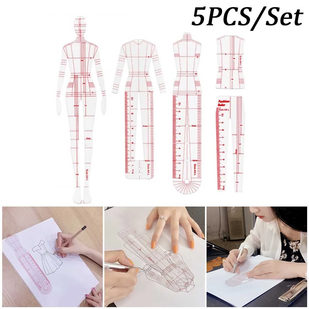 

Fashion Illustration Ruler Drawing Sketch Figure Sewing Design Template Tailoring Tools For Female Clothing Design Tools