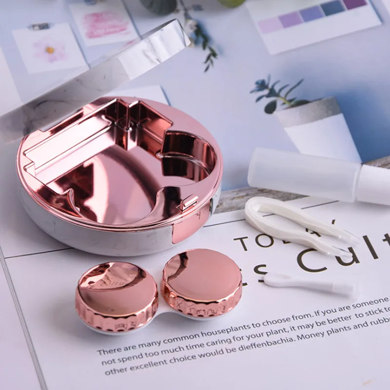 Контейнер для линз с рисунком под мрамор|Очки аксессуары| |