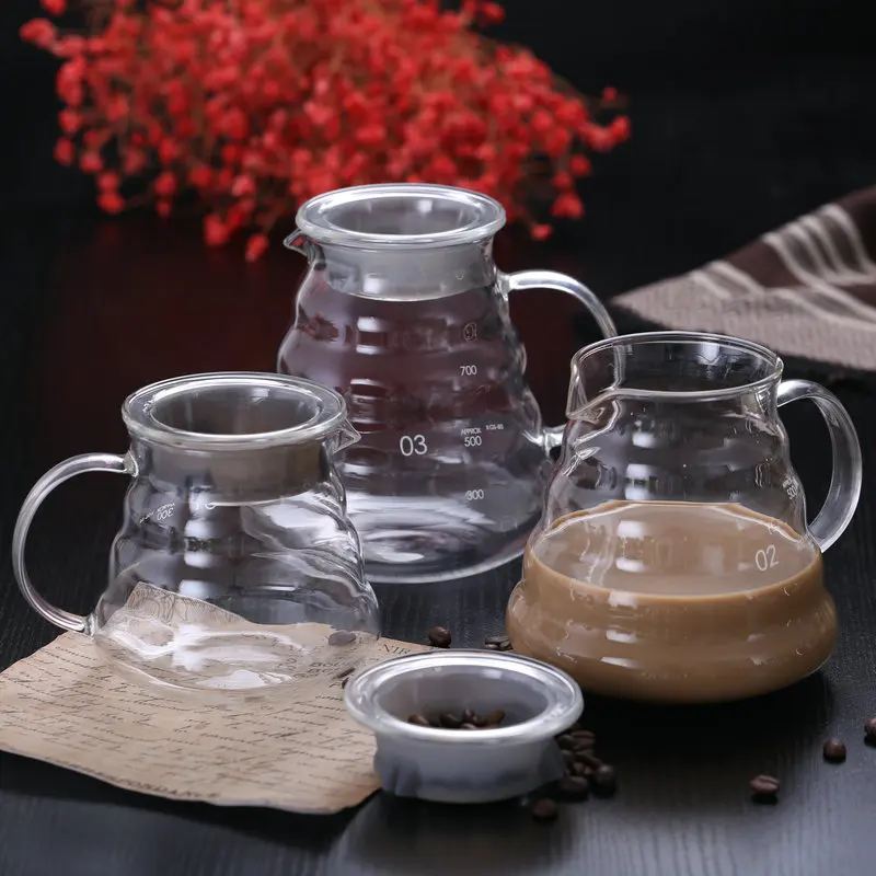 

300ml-700ml High Borosilicate Heat Resistant Glass Coffee Pot Cloud Pot Filter Cup Hand Wash Sharing Pot