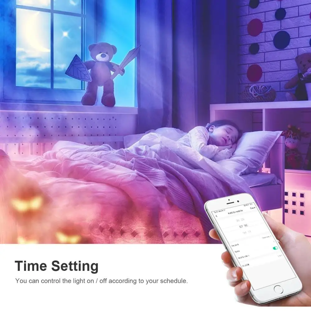 Светодиодная лента Alexa RGB с Wi Fi и регулировкой яркости умный светильник для