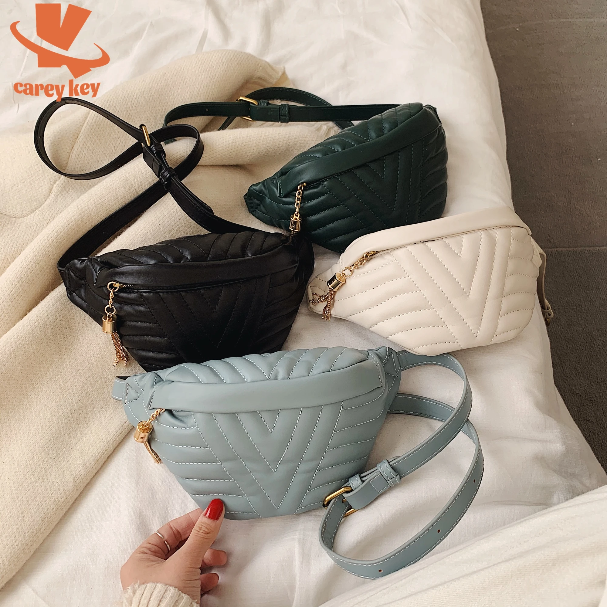 

Женская винтажная сумка CAREY KAY из искусственной кожи аллигатора, женская сумка через плечо, сумочка-Багет, маленькая цепочка через плечо, мин...