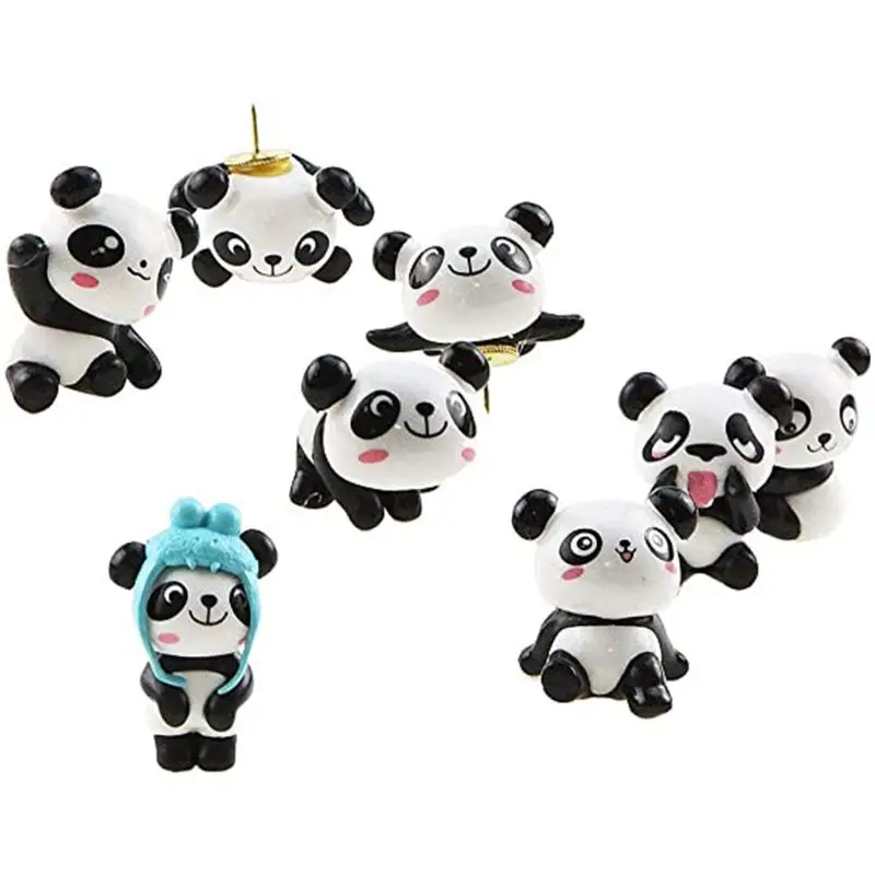 

Panda Shape Thumbtacks Cute Cartoon Drawing Pin Push Pins for Maps Calendar,8 Pcs