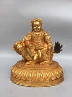 9chinese folk collection old bronze gilt black god of wealth treasure king sitting buddha enshrine the buddha ornaments
